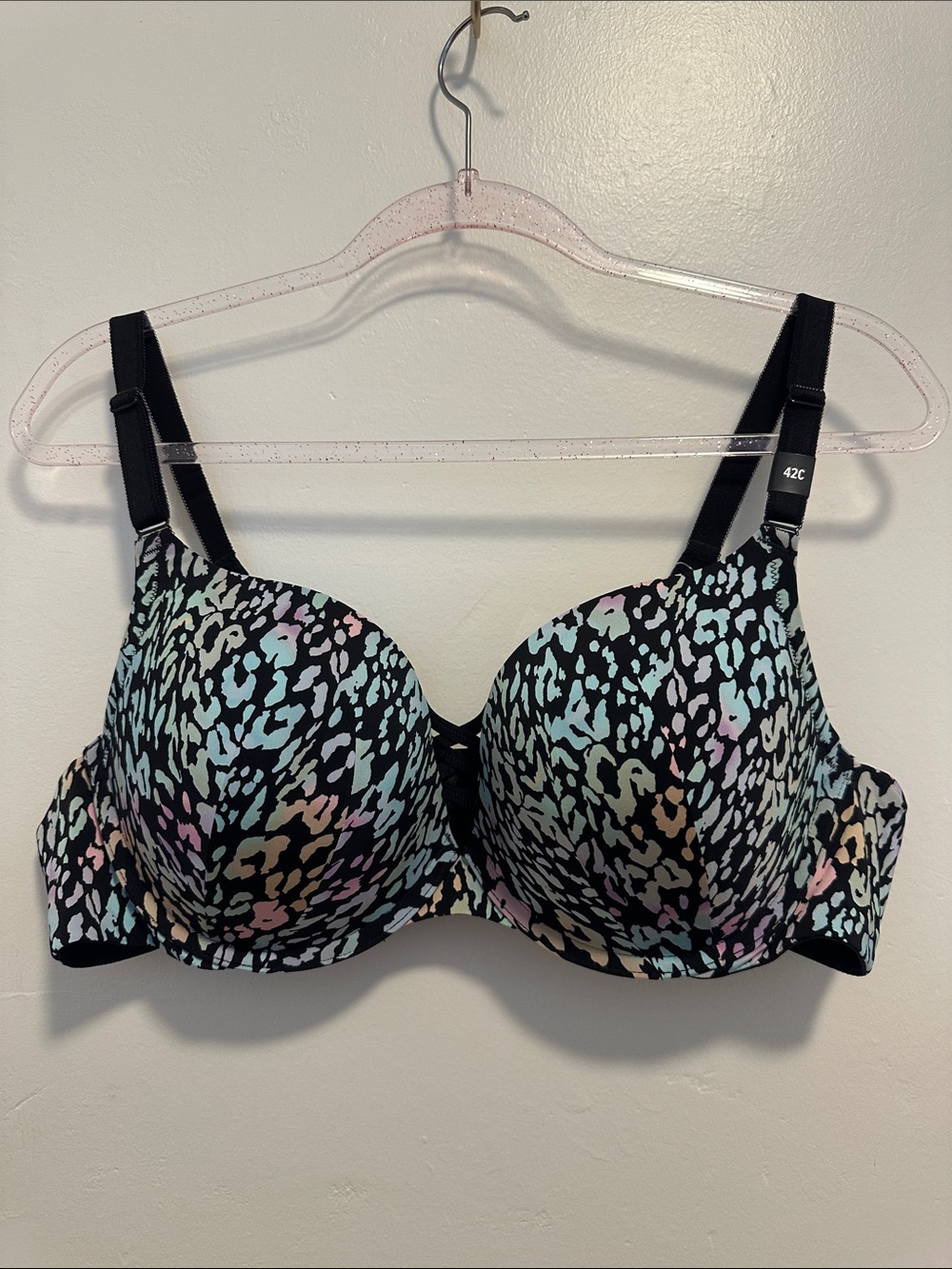 Torrid XO Plunge Push-Up Smooth Bra in Black & Leopard Print